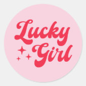 Sticker Rond Fille chanceuse (Devant)