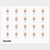 Sticker Rond Fille chante (Feuille)