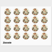 Sticker Rond Fille Chatons Chat Anniversaire (Feuille)