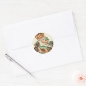 Sticker Rond Fille Chatons Chat Anniversaire (Enveloppe)