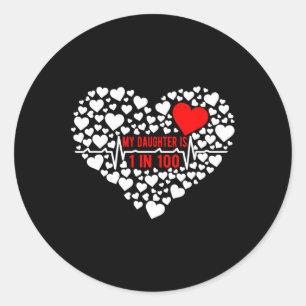Sticker Rond Fille Chd Guerrier Maman Maladie cardiaque congéni