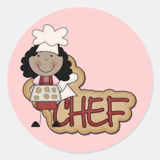 Sticker Rond Fille chef Chemises et cadeaux afro-américains (Devant)