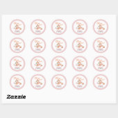 Sticker Rond Fille Citrouille Patch Bows fête d'anniversaire (Feuille)