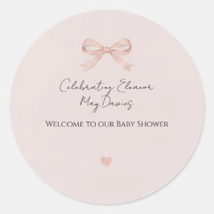 Sticker Rond Fille Coquette Arc-en-ciel Bébé Shower