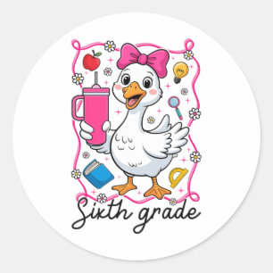 Sticker Rond Fille Coquette Idiote 6e Enfant Fille 1er Jour De