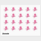 Sticker Rond Fille (coréen) (Feuille)
