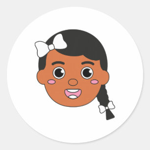 Sticker Rond Fille courageuse Mois de l'histoire des Noirs Femm