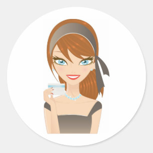 Sticker Rond Fille d'achats