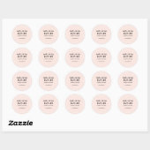 Sticker Rond Fille d'affaires élégant rose pâle (Feuille)