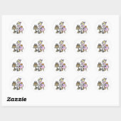 Sticker Rond Fille d'anniversaire (Feuille)