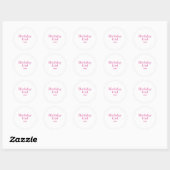 Sticker Rond fille d'anniversaire (Feuille)