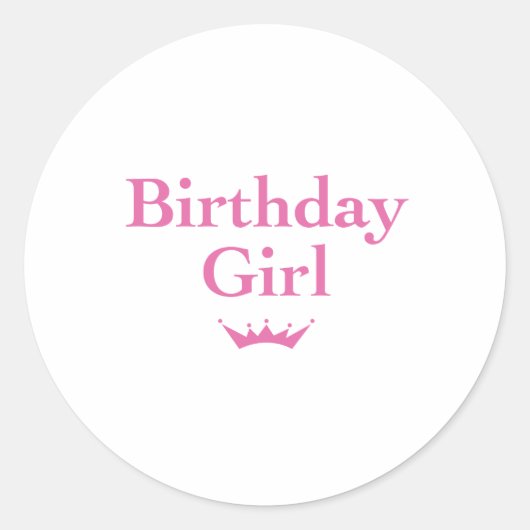 Sticker Rond fille d'anniversaire (Devant)