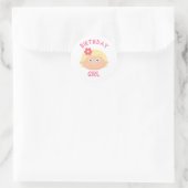 Sticker Rond Fille d'anniversaire (Sac)