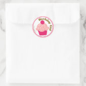 Sticker Rond Fille d'anniversaire (Sac)
