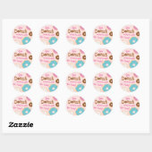 Sticker Rond Fille d'anniversaire Donut Party - Envelope Seal (Feuille)