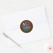Sticker Rond Fille d'anniversaire Mermaid 4 ans 4e fille Annive (Enveloppe)