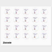 Sticker Rond Fille d'anniversaire (nom de l'enfant) (Feuille)