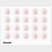 Sticker Rond Fille d'anniversaire personnalisée (Feuille)