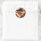 Sticker Rond Fille dans le Bikini d'or (Sac)