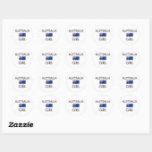STICKER ROND FILLE D'AUSTRALIE (Feuille)