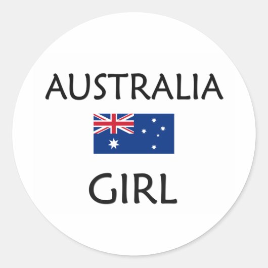 STICKER ROND FILLE D'AUSTRALIE (Devant)