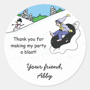 Sticker Rond Fille d'autocollant de sac de cadeau