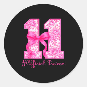 Sticker Rond Fille de 11 ans pour son anniversaire officielle r