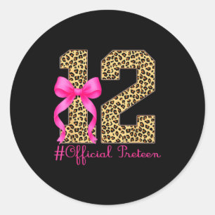 Sticker Rond Fille de 12 ans officielle pour son anniversaire C