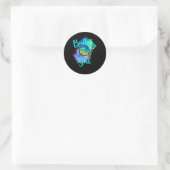Sticker Rond Fille de basket-ball (Sac)