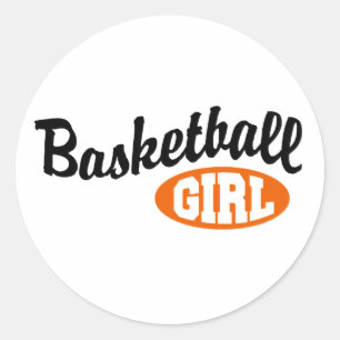 Sticker Rond Fille de basket-ball