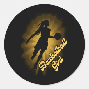Sticker Rond Fille De Basket Ombre Dans Les Rayons