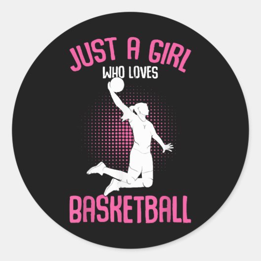 Sticker Rond Fille de basketball Femmes (Devant)