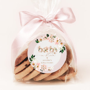 Sticker Rond Fille de bébé en fleurs élégante pour la baby show