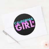 Sticker Rond Fille de Californie (Enveloppe)