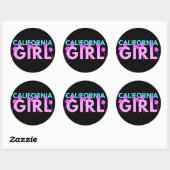 Sticker Rond Fille de Californie (Feuille)