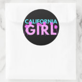 Sticker Rond Fille de Californie (Sac)
