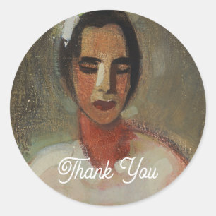 Sticker Rond Fille de Californie, Helene Schjerfbeck