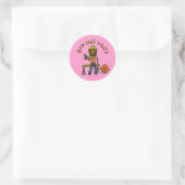 Sticker Rond Fille de construction sombre (Sac)