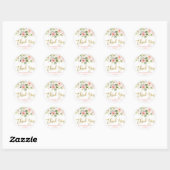 Sticker Rond Fille de douche bébé florale rose (Feuille)