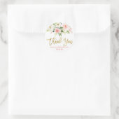Sticker Rond Fille de douche bébé florale rose (Sac)