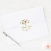 Sticker Rond Fille de douche bébé florale rose (Enveloppe)
