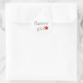 Sticker Rond Fille de fleurs de texte gris (Sac)