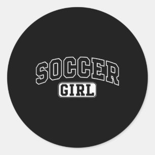 Sticker Rond Fille de foot drôle lettrage athlétique fille YouT