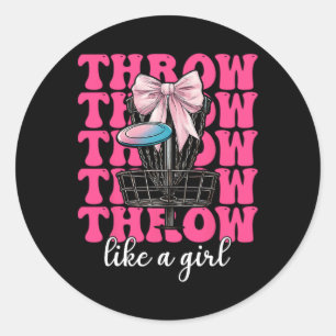 Sticker Rond Fille de golf à disque Maman Fête des mères Discgo