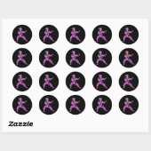 Sticker Rond Fille de karaté (Feuille)