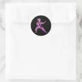 Sticker Rond Fille de karaté (Sac)