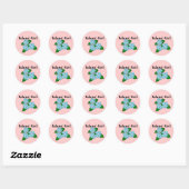 Sticker Rond Fille de l'île Fleurs tropicales (Feuille)