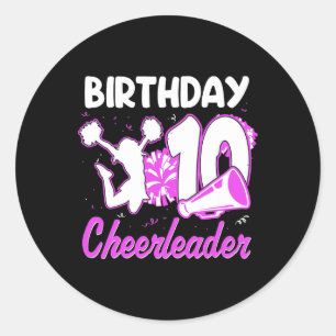 Sticker Rond Fille de meneuse de claque pour 10e anniversaire 1