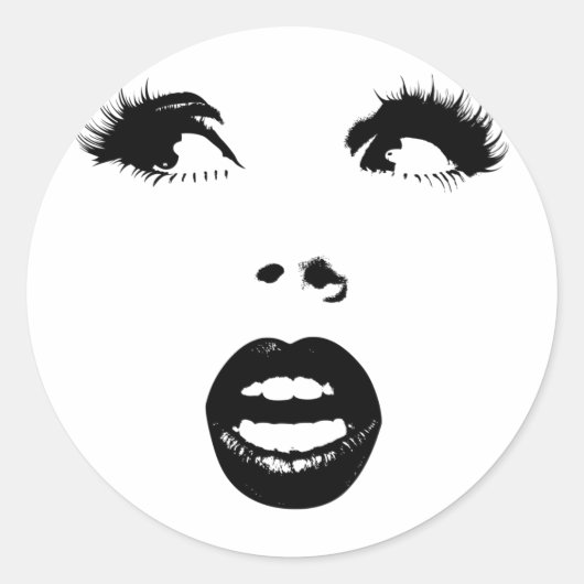 Sticker Rond Fille de mode (Devant)