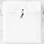 Sticker Rond Fille de musique ska (Sac)